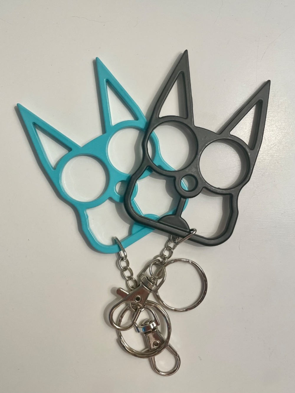 2 Cat Ears Metal Knuckle Protection! 2, Personal Safety Keychains, Self Defense